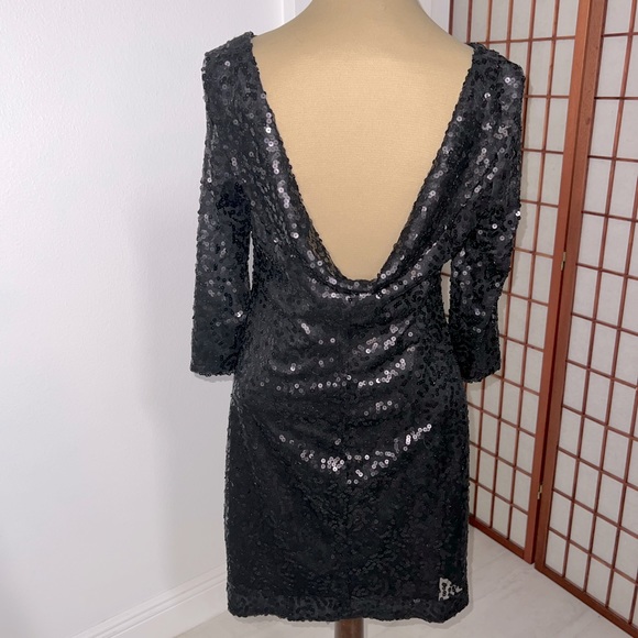Jessica Howard Evenings Sequin Drape Back Cocktail Dress - Picture 4 of 5